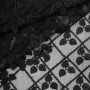 Ткань блузочная прозрачная с черной вышивкой
