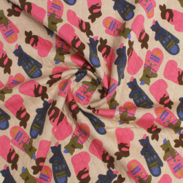Стеганая трикотажная ткань с принтом