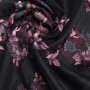 Ткань блузочная сетка черного цвета с вышивкой