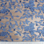 Ткань блузочная сетка с синей вышивкой