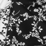 Ткань сатин черно-белого цвета с цветочным принтом