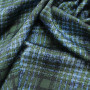 Ткань искусственный шелк с зелено-голубым с геометрическим принтом