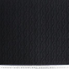 Пальтовая ткань черного цвета с косами Италия