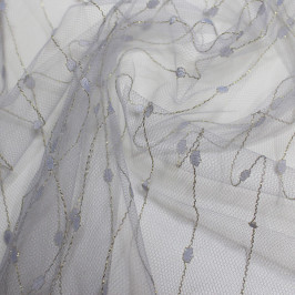 Ткань сетка жаккард светло-голубая