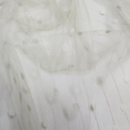 Ткань сетка жаккард молочного цвета