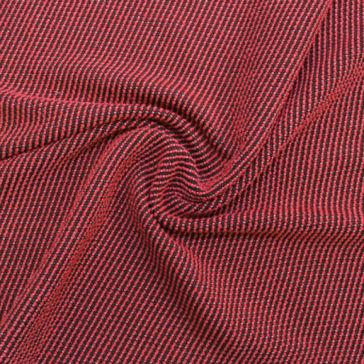 Ткань жаккард красного цвета с текстурой