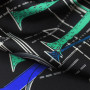 Ткань искусственный шелк черного цвета с символьным принтом
