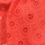 Ткань блузочная ярко-красного оттенка с вышивкой
