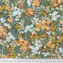 Ткань вискоза цвета хаки с цветами
