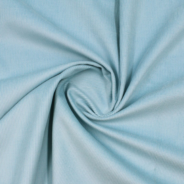 Ткань вельвет голубого цвета