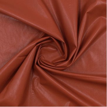 Ткань искусственная кожа темно-оранжевого цвета