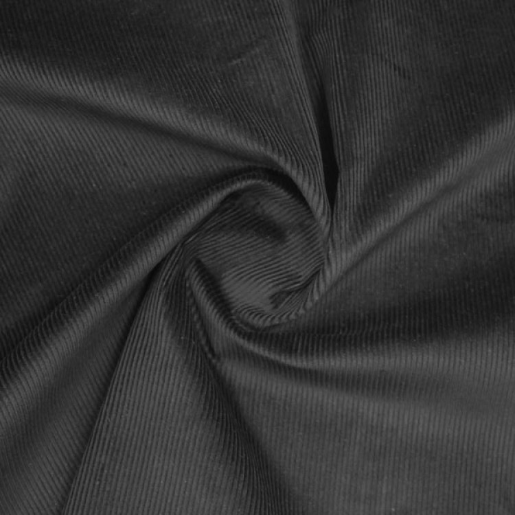 Ткань вельвет черного цвета с серым переливом