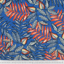 Ткань плательная синего цвета с принтом