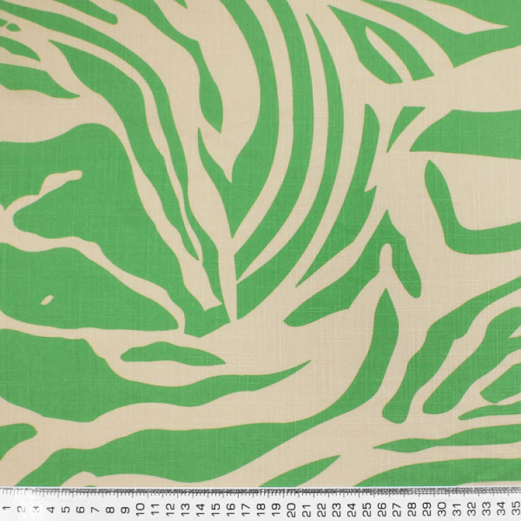 Ткань плательная зелено-бежевого с принтом