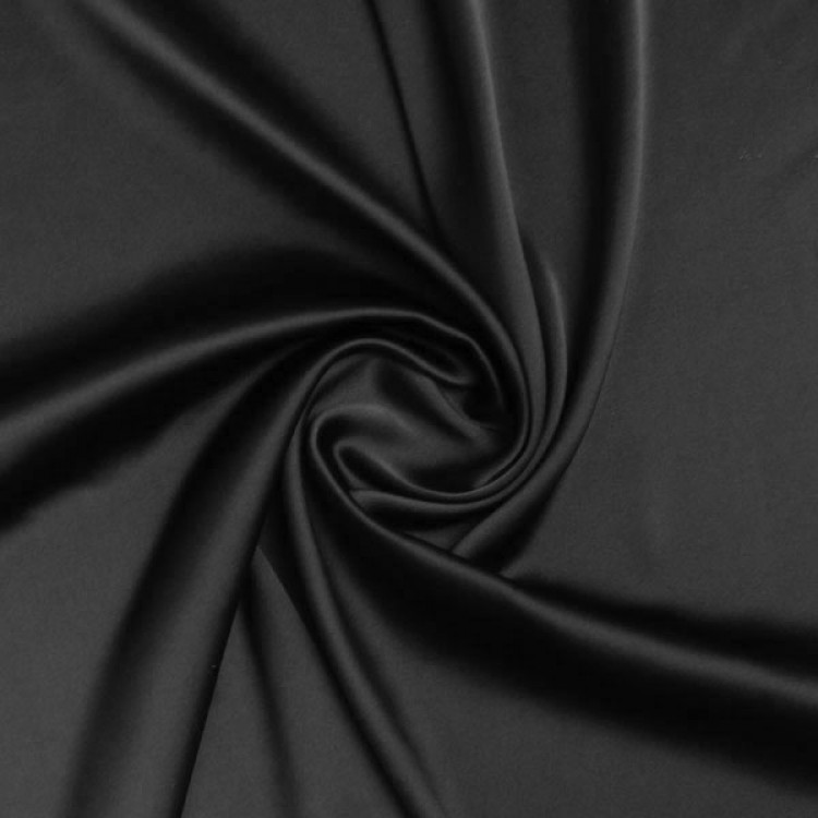 Атласная ткань, черный цвет