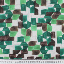 Плательная ткань с зеленым абстрактным принтом
