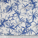 Ткань лен белого цвета с синими цветами