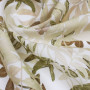 Ткань лен вискоза белого цвета с цветочным принтом
