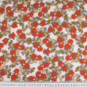 Ткань вискоза сатин белого цвета с красными цветами