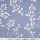 Ткань лен голубой с цветами