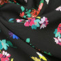 Ткань вискоза черная с цветочным принтом