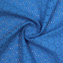 Ткань блузочная синего цвета с вышивкой