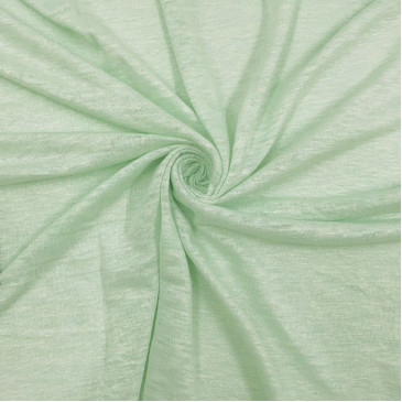 Ткань трикотаж-лен светло-зеленого цвета