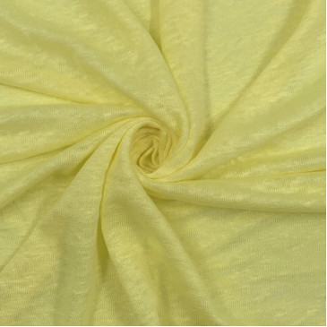 Ткань трикотаж-лен желтого цвета