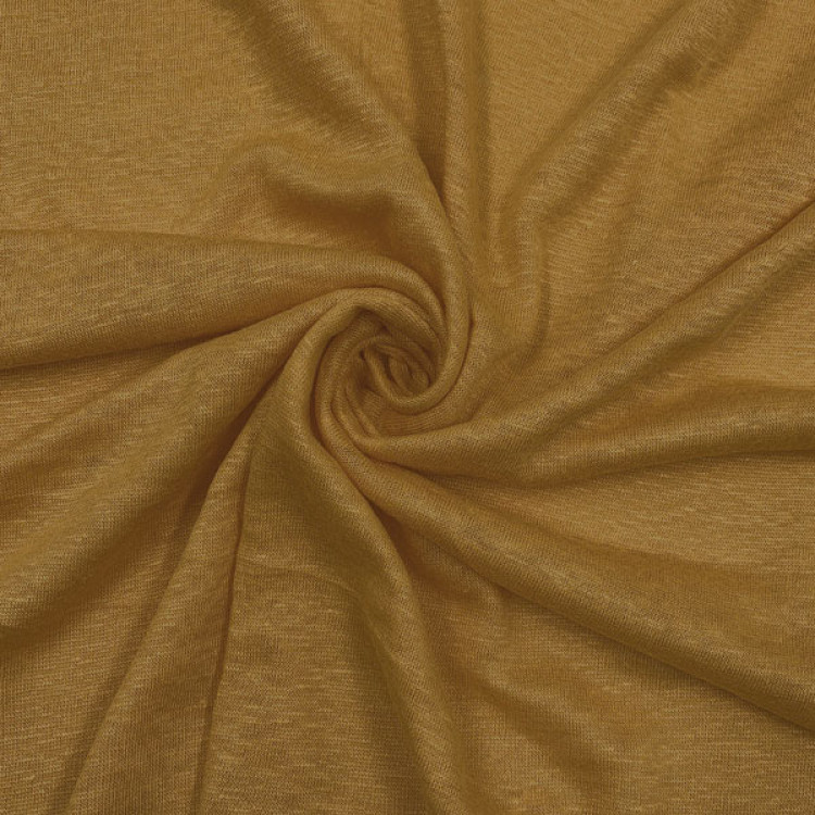 Ткань трикотаж-лен песочного цвета