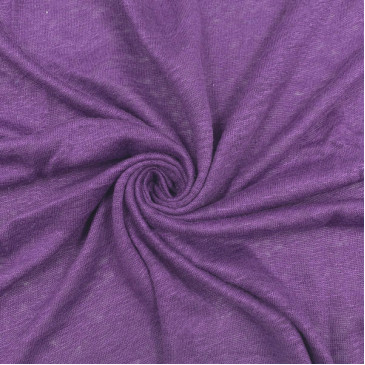 Ткань трикотаж-лен фиолетового цвета