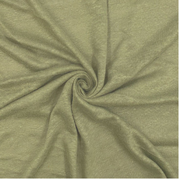 Ткань трикотаж-лен оливкового цвета