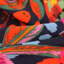 Ткань искусственный шелк черного цвета с яркими цветами