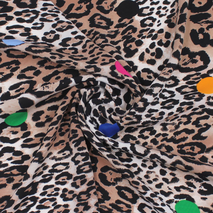 Ткань искусственный шелк с леопардовым принтом