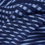 Ткань искусственный шелк синего цвета с геометрическим узором