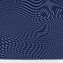 Ткань искусственный шелк синего цвета с геометрическим узором