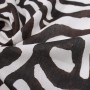Ткань плательная лен бело-коричневого цвета с анималистичным принтом