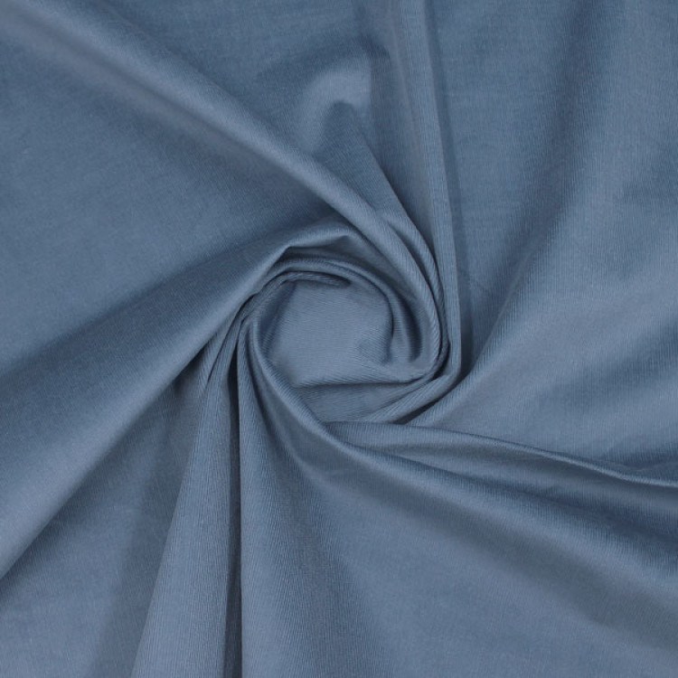 Ткань вельвет серо-синего цвета 