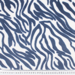 Искусственный мех "зебра" сине-белый