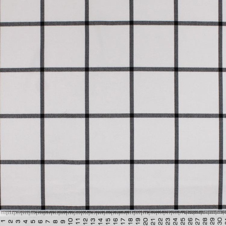 Ткань костюмная белого цвета в черную клетку