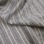 Ткань плательная серого цвета в бежевую полоску