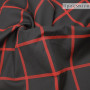 Ткань костюмная черная в красную клетку