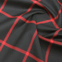 Ткань костюмная черная в красную клетку