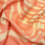 Ткань плательная оранжево-бежевого с принтом