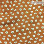 Ткань вискоза твил горчичного цвета с бело-зеленым принтом