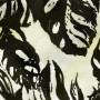 Ткань вискоза твил цвета слоновой кости с черным принтом