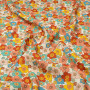 Ткань лен с цветочным принтом