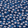 Ткань плательная синяя с белыми цветами 
