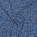 Ткань плательная синяя с белыми цветами 