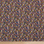 Ткань вискоза серо-коричневая с цветочным принтом