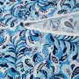 Ткань плательная голубая с синим принтом 